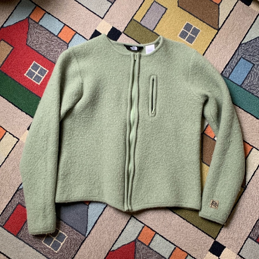 100% Wool Vtg North Face Full Zip Cardigan